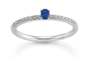 Ring white gold with sapphire Enjoy